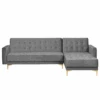 Canapé Angle à Gauche En Velours Gris Elégant 4 Places Dossier Réglable Aberdeen -Meubles Soldes Boutique canape 18253857
