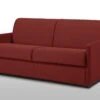 Canapé 3 Places Convertible Express En Tissu CALIFE - Rouge - Couchage 140 Cm - Matelas 14 Cm