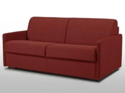 Canapé 3 Places Convertible Express En Tissu CALIFE - Rouge - Couchage 140 Cm - Matelas 14 Cm