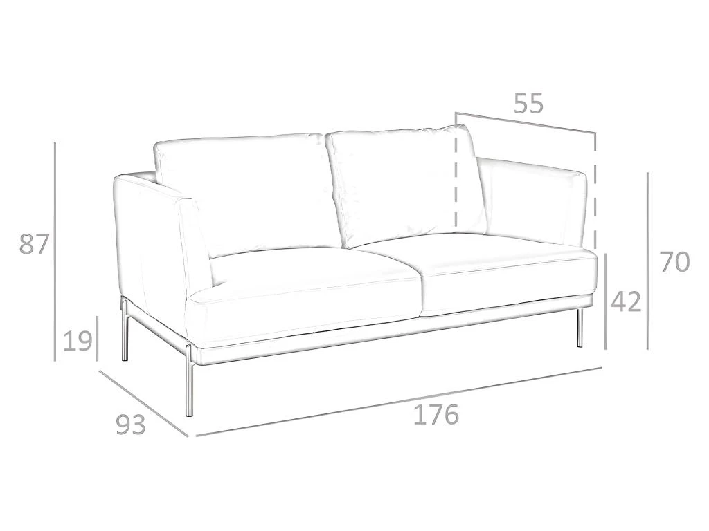 Canapé 2 Places En Cuir Et Acier 6170 ANGEL CERDA 10 Canapé 2 Places En Cuir Et Acier 6170 ANGEL CERDA – Image 8