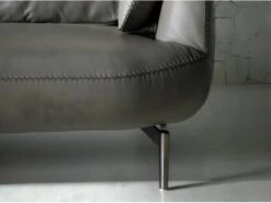 Canapé 2 Places En Cuir Et Acier 6036 ANGEL CERDA -Meubles Soldes Boutique canape 18425503