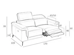 Canapé 2 Places Rembourré En Cuir Blanc 6118 ANGEL CERDA -Meubles Soldes Boutique canape 18426295