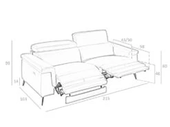 Canapé 3 Places En Cuir Marron 6117 ANGEL CERDA -Meubles Soldes Boutique canape 18427099