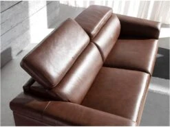 Canapé 3 Places En Cuir Marron 6117 ANGEL CERDA -Meubles Soldes Boutique canape 18427109