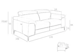 Canapé 2 Places En Cuir Avec Relax 6121 ANGEL CERDA 16 Canapé 2 Places En Cuir Avec Relax 6121 ANGEL CERDA -Meubles Soldes Boutique canape 18427179