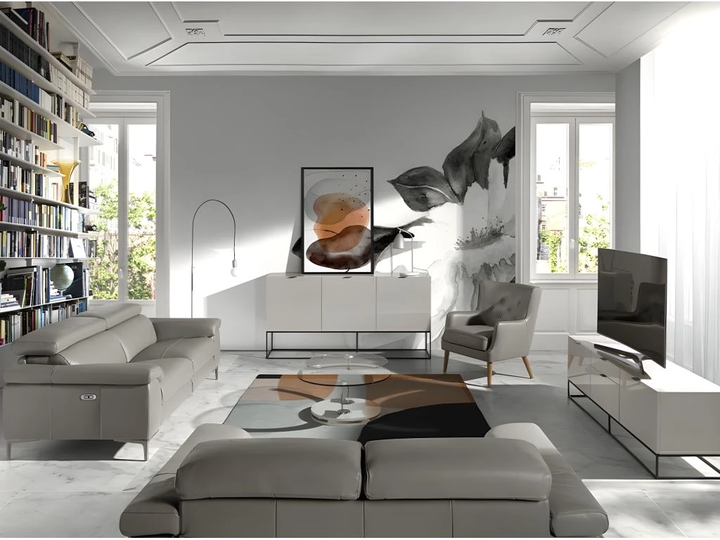 Canapé 3 Places En Cuir Avec Relax 6122 ANGEL CERDA 6 Canapé 3 Places En Cuir Avec Relax 6122 ANGEL CERDA – Image 4