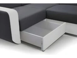 Canapé Panoramique Convertible EMPERO U Blanc Et Gris En Tissu Et Simili 11 Canapé Panoramique Convertible EMPERO U Blanc Et Gris En Tissu Et Simili -Meubles Soldes Boutique canape 18852345