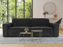 Canapé 3 Places En Tissu Anthracite MINATA -Meubles Soldes Boutique canape 18856823