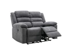 Canapé 2 Places Relax électrique En Tissu Gris BUROLO -Meubles Soldes Boutique canape 18877967