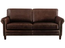 Canapé 2 Places En Cuir Vieilli CASSANDRA - Marron