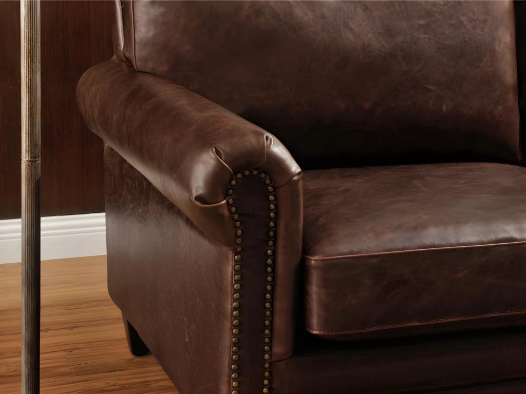 Canapé 2 Places En Cuir Vieilli CASSANDRA - Marron 7 Canapé 2 Places En Cuir Vieilli CASSANDRA - Marron – Image 5