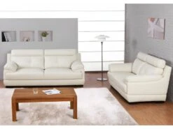 Fauteuil En Cuir De Buffle MANUELLA - Marron -Meubles Soldes Boutique canape 19122