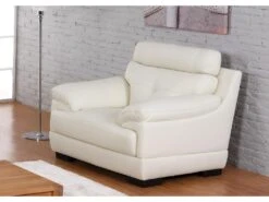 Fauteuil En Cuir De Buffle MANUELLA - Marron -Meubles Soldes Boutique canape 19155