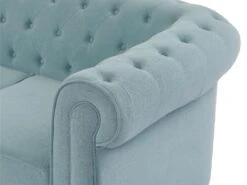 Canapé 3 Places Et Fauteuil En Tissu Bleu Clair CHESTERFIELD -Meubles Soldes Boutique canape 19452641