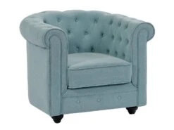 Canapé 3 Places Et Fauteuil En Tissu Bleu Clair CHESTERFIELD -Meubles Soldes Boutique canape 19452671