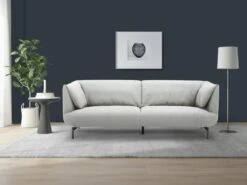 Canapé 3 Places En Tissu Gris ANGELINA