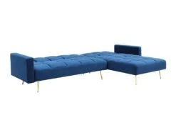 Canapé D'angle Convertible Réversible Clic-clac En Velours Bleu Roi NIETO -Meubles Soldes Boutique canape 19578675