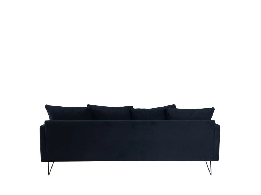 Villabon - Canapé Convertible 4 Places En Velours Pieds épingles Noirs - Couleur - Bleu Marine 7 Villabon - Canapé Convertible 4 Places En Velours Pieds épingles Noirs - Couleur - Bleu Marine – Image 5
