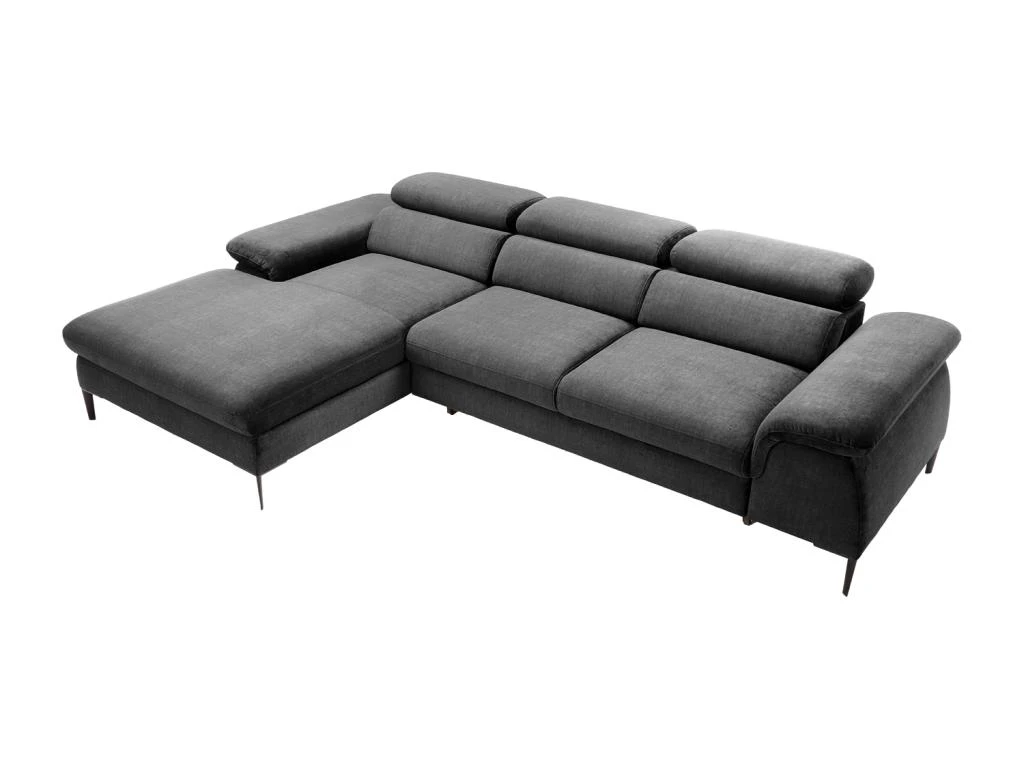 Canapé D'angle Gauche Convertible En Velours Anthracite SEPINA De Pascal Morabito 7 Canapé D'angle Gauche Convertible En Velours Anthracite SEPINA De Pascal Morabito – Image 5