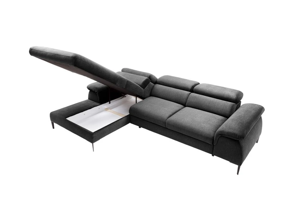 Canapé D'angle Gauche Convertible En Velours Anthracite SEPINA De Pascal Morabito 9 Canapé D'angle Gauche Convertible En Velours Anthracite SEPINA De Pascal Morabito – Image 7