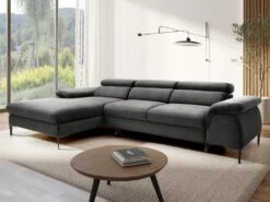 Canapé D'angle Gauche Convertible En Velours Anthracite SEPINA De Pascal Morabito 21 Canapé D'angle Gauche Convertible En Velours Anthracite SEPINA De Pascal Morabito -Meubles Soldes Boutique canape 19769631