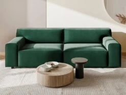 Canapé 3 Places En Velours Vert OTRANO 15 Canapé 3 Places En Velours Vert OTRANO -Meubles Soldes Boutique canape 19874023