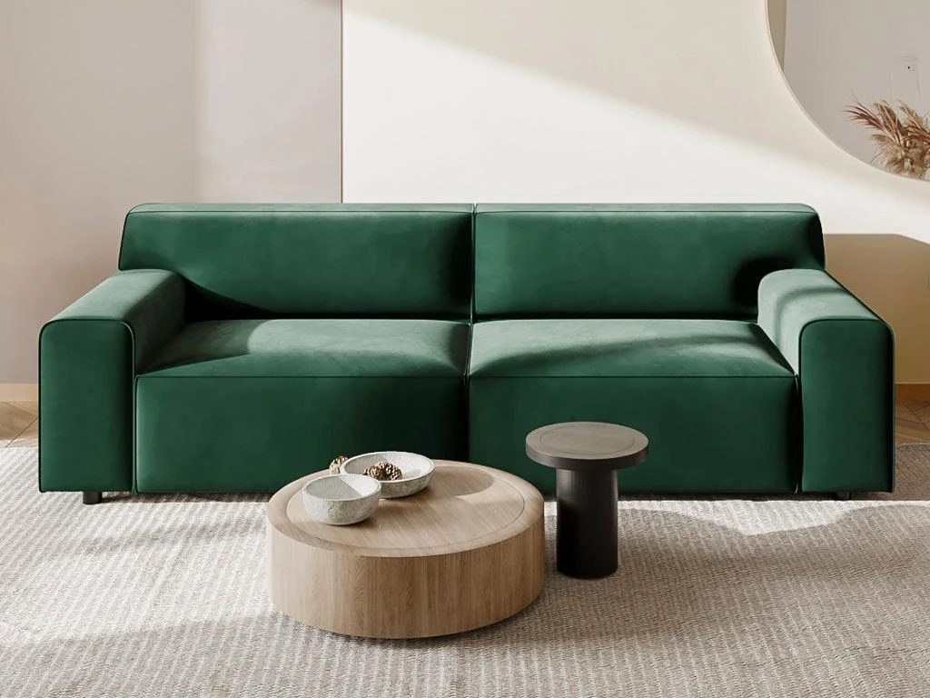 Canapé 3 Places En Velours Vert OTRANO 9 Canapé 3 Places En Velours Vert OTRANO – Image 7