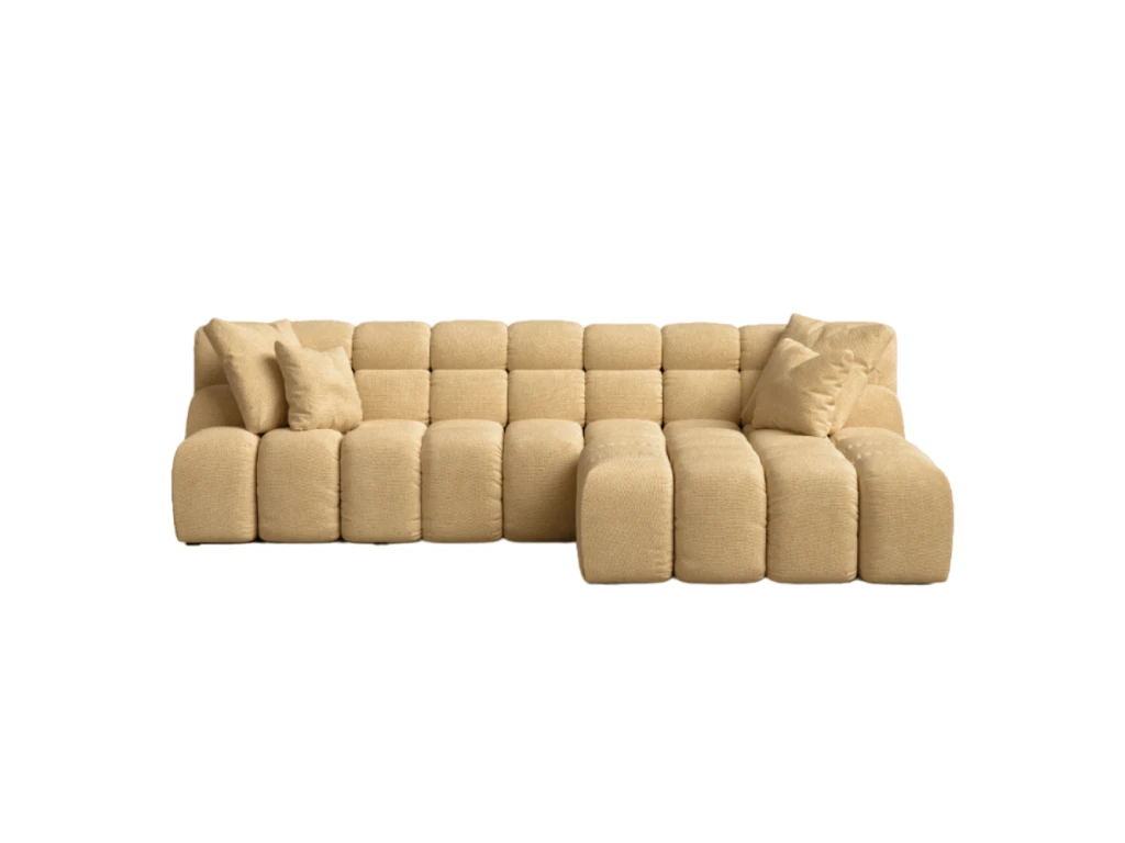 Canapé D'angle Droit 2 Places En Tissu Moutarde 3 Canapé D'angle Droit 2 Places En Tissu Moutarde