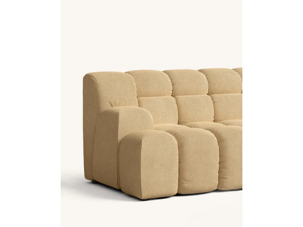 Canapé D'angle Droit 2 Places En Tissu Moutarde 4 Canapé D'angle Droit 2 Places En Tissu Moutarde – Image 2