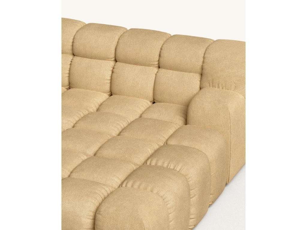 Canapé D'angle Droit 2 Places En Tissu Moutarde 5 Canapé D'angle Droit 2 Places En Tissu Moutarde – Image 3