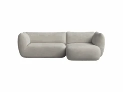 Canapé D'angle Droit 2 Places En Tissu Gris