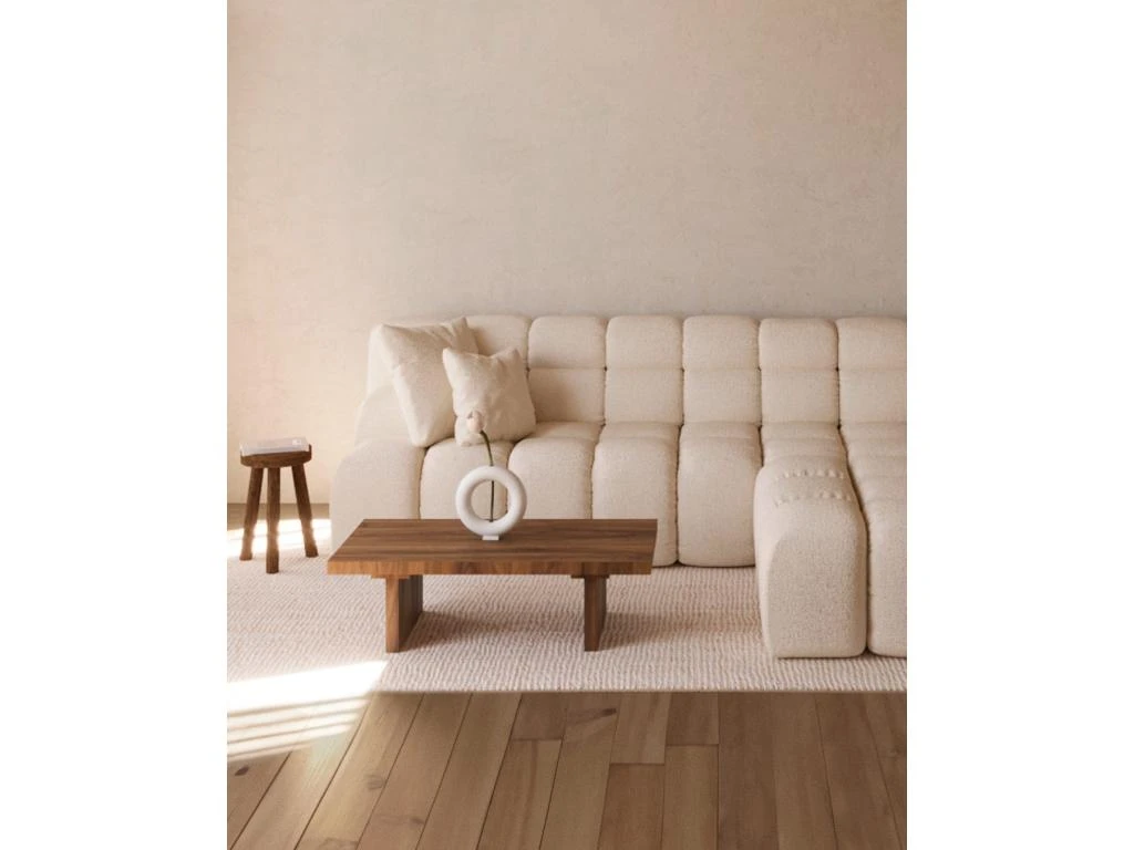 Canapé D'angle Gauche 2 Places En Tissu Beige 6 Canapé D'angle Gauche 2 Places En Tissu Beige – Image 4