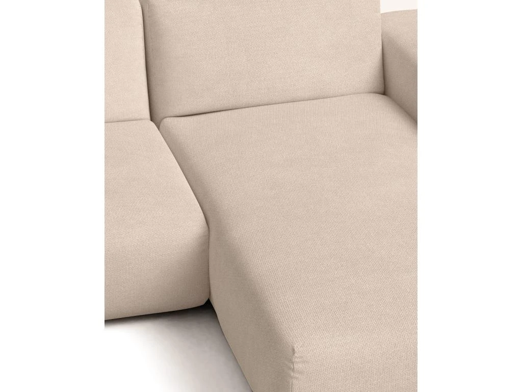 Canapé D'angle Droit 4 Places En Tissu Brun Clair 4 Canapé D'angle Droit 4 Places En Tissu Brun Clair – Image 2