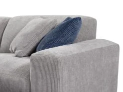 Canapé D'angle Gauche En Velours Côtelé Gris TIRONO -Meubles Soldes Boutique canape 19914147