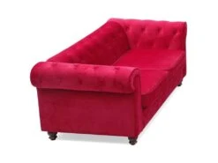 Grand Canapé 2 Places Chesterfield Velours Rouge 9 Grand Canapé 2 Places Chesterfield Velours Rouge -Meubles Soldes Boutique canape 19939785