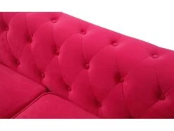 Grand Canapé 2 Places Chesterfield Velours Rouge 11 Grand Canapé 2 Places Chesterfield Velours Rouge -Meubles Soldes Boutique canape 19939789