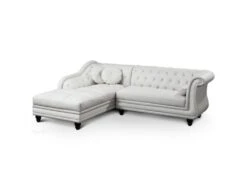 Canapé D'angle Brittish Blanc Style Chesterfield