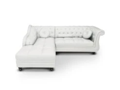 Canapé D'angle Brittish Blanc Style Chesterfield -Meubles Soldes Boutique canape 19939933