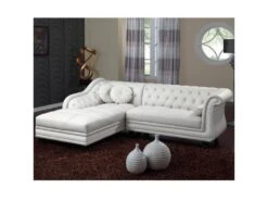 Canapé D'angle Brittish Blanc Style Chesterfield -Meubles Soldes Boutique canape 19939937