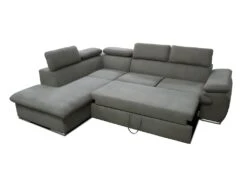 Canapé D'angle Convertible En Tissu Avec Coffre De Rangement FABIEN - Taupe - Angle Gauche -Meubles Soldes Boutique canape 199895