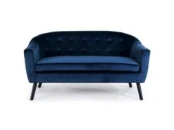 Canapé 3 Places Scandinave Savoy Velours Bleu