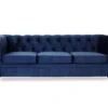 Grand Canapé 3 Places Chesterfield Velours Bleu 1 Grand Canapé 3 Places Chesterfield Velours Bleu -Meubles Soldes Boutique canape 20006731