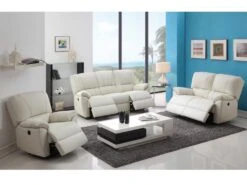 Canapé 2 Places Relax électrique En Cuir MARCIS - Ivoire 18 Canapé 2 Places Relax électrique En Cuir MARCIS - Ivoire -Meubles Soldes Boutique canape 202603