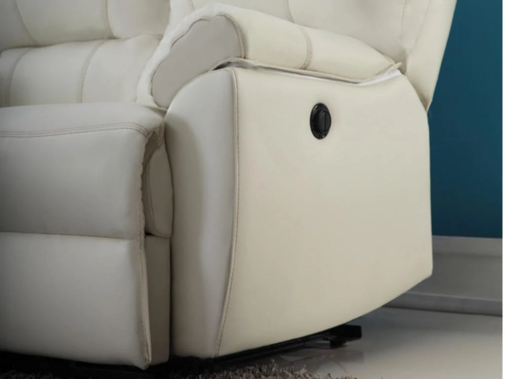 Canapé 2 Places Relax électrique En Cuir MARCIS - Ivoire 7 Canapé 2 Places Relax électrique En Cuir MARCIS - Ivoire – Image 5