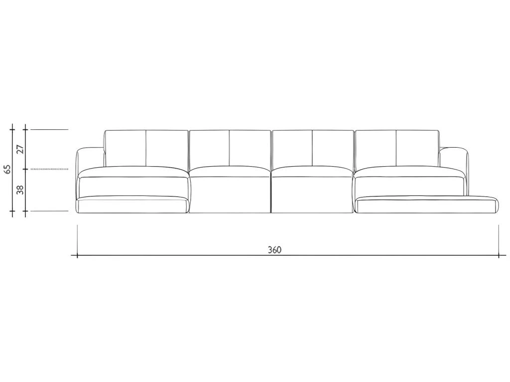 Canapé Panoramique 7 Places En Simili SCOSY - Bicolore Gris Et Blanc 7 Canapé Panoramique 7 Places En Simili SCOSY - Bicolore Gris Et Blanc – Image 5