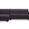 Canapé D'angle Réversible Et Convertible Johnny Velours Côtelé Noir