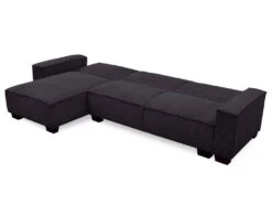 Canapé D'angle Réversible Et Convertible Johnny Velours Côtelé Noir -Meubles Soldes Boutique canape 20905025