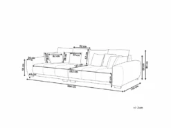 Canapé 4 Places En Tissu Gris TORPO -Meubles Soldes Boutique canape 20911501