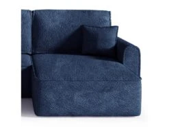 Canapé D'angle Réversible Convertible 4 Places Coffre Valentin Bouclé Bleu -Meubles Soldes Boutique canape 20942021