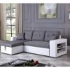 Canapé D'angle Convertible/réversible "Axel" - 3 Places - Blanc/Gris -Meubles Soldes Boutique canape 20959261